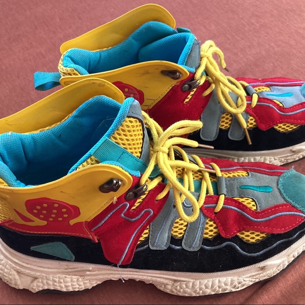 Brightly colored running shoes. Size 9